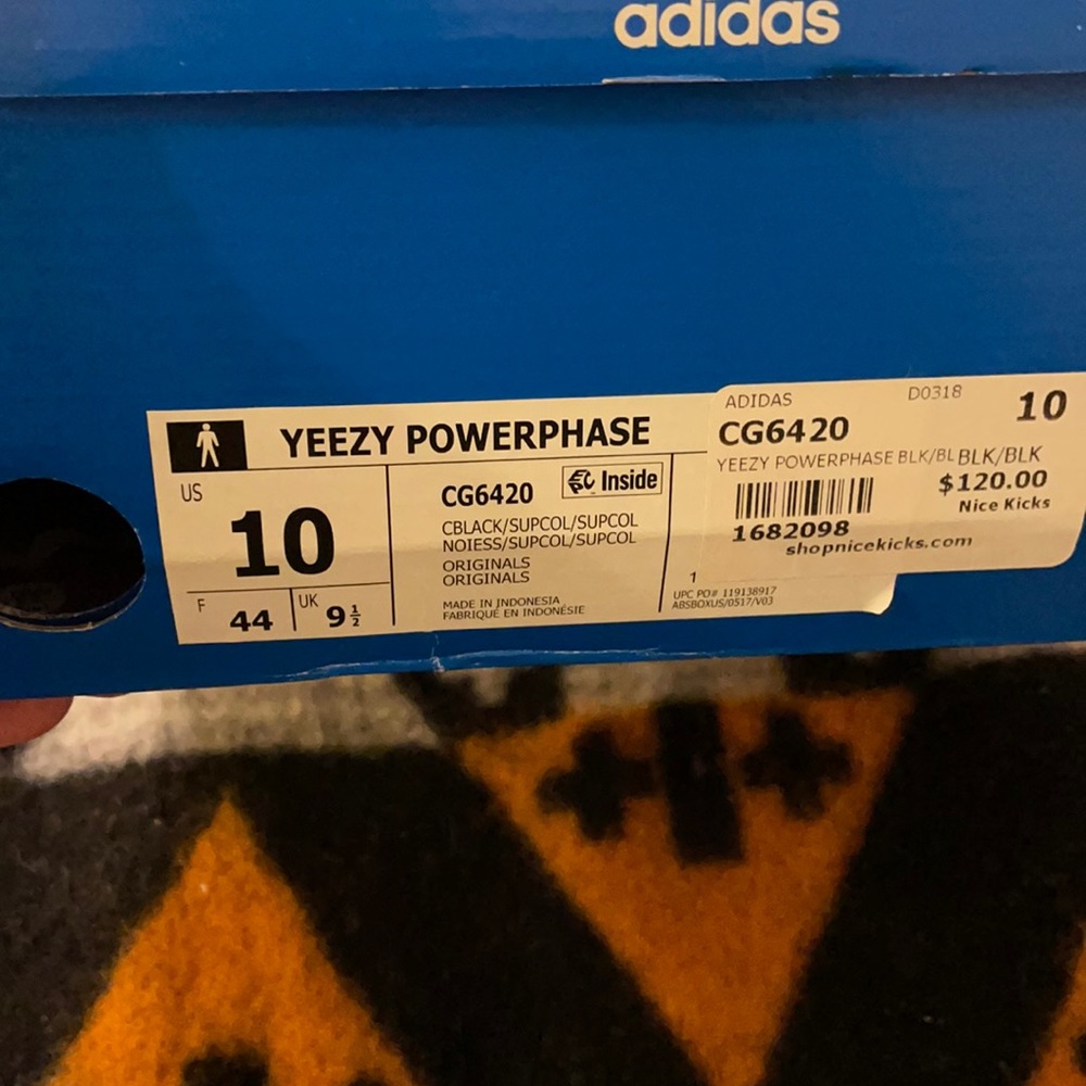 Adidas Yeezy Powerphase Color : Blk/Blk Size: Men’s 10
